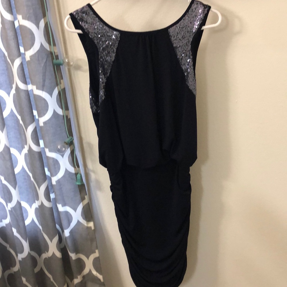 Formal navy/sequined dress